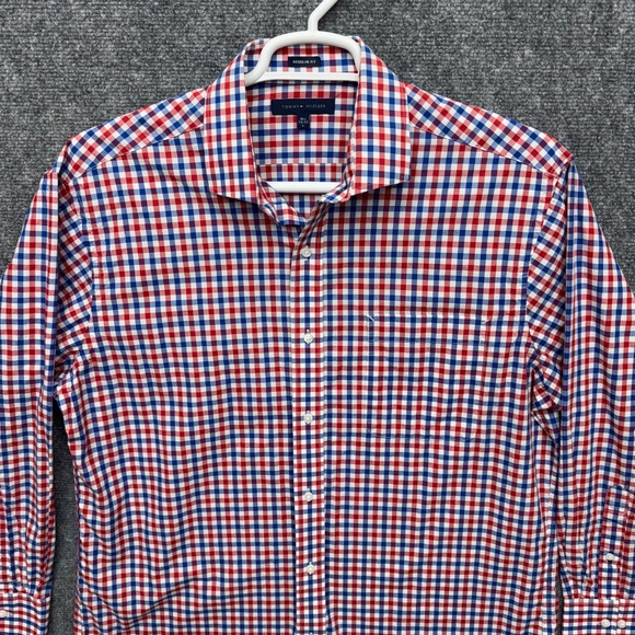 Men's Tommy Hilfiger regular fit button up shirt long sleeve size L 16.5 32/33 - Picture 3 of 5
